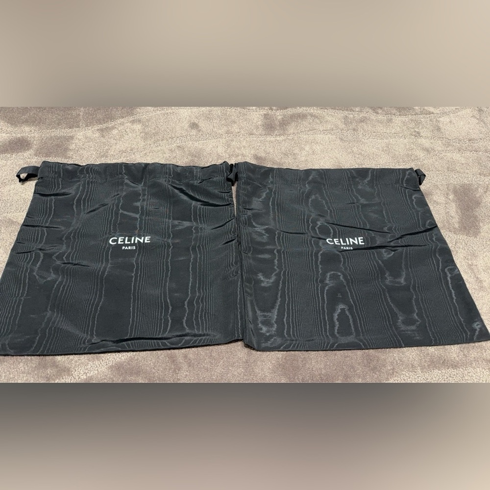 Set of 2 Celine Black Drawstring Dustbags